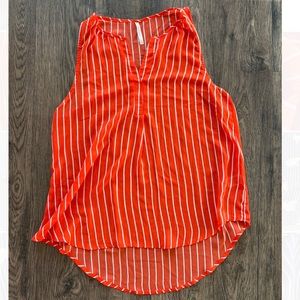Orange and White Stripe Tank Top